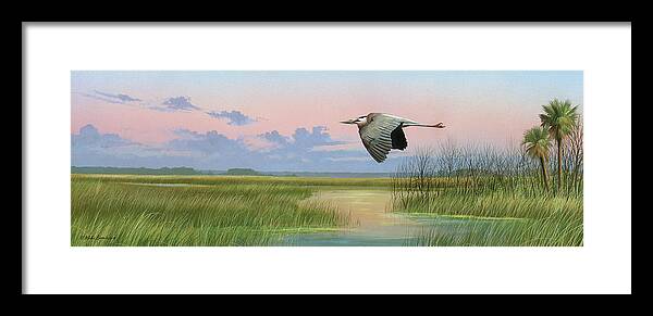 Marsh Framed Print featuring the painting Sounds of Silence by Mike Brown