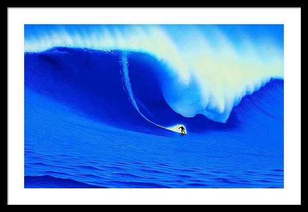 Surfing Framed Print featuring the painting Dungeons, South Africa 2006 by John Kaelin