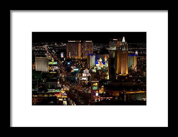 Nevada Framed Print featuring the photograph South Las Vegas Strip by James Marvin Phelps