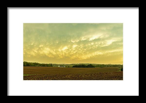 Sunset Framed Print featuring the photograph Thunder Storm over a Pennsylvania Farm by Jason Fink