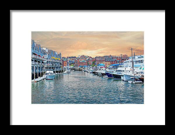 South Portland Maine Framed Print featuring the photograph South Portland Harbor Maine Sunset by Joe Granita