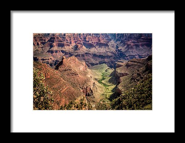 Village Rim Trail Framed Print featuring the photograph South Rim Grand Canyon by Claudia Abbott