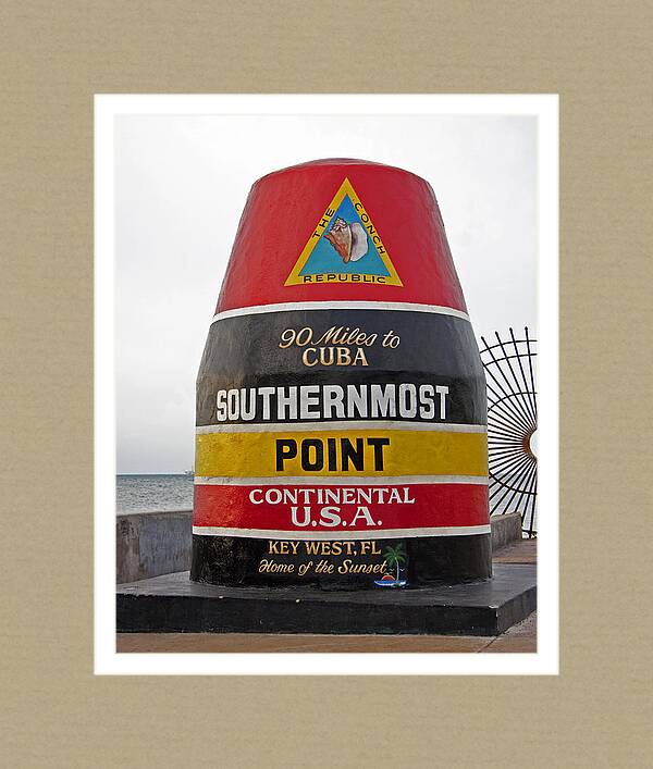 Southermost Point of U. S. A. Buoy Marker by John Stephens