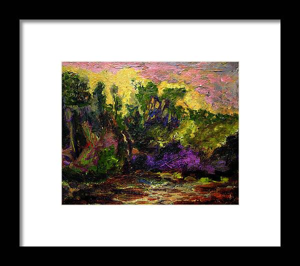 Impressionist Art For Sale Framed Print featuring the painting Southern Caribbean Mountains c. 6-25-13 by Julianne Felton