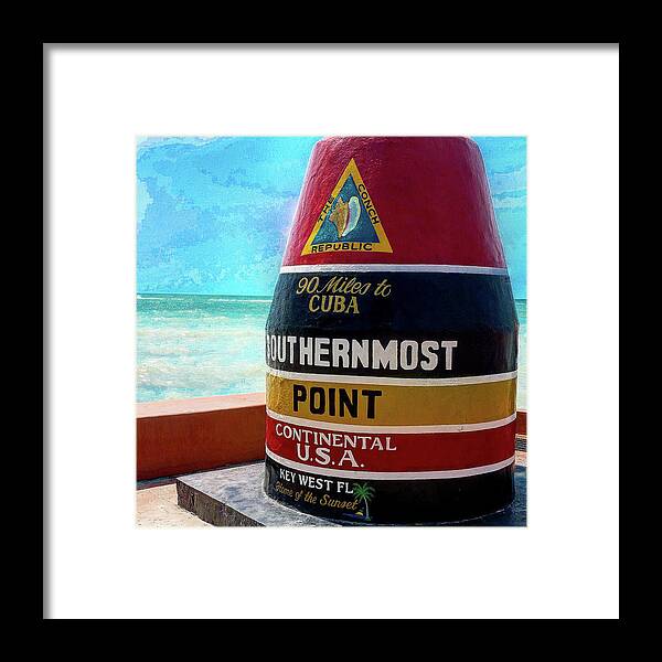 Key West Framed Print featuring the photograph Southernmost Point by Mike Roff