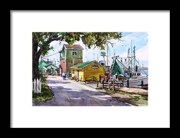 Harbors Framed Print featuring the painting Southport Yacht Basin by Tony Van Hasselt