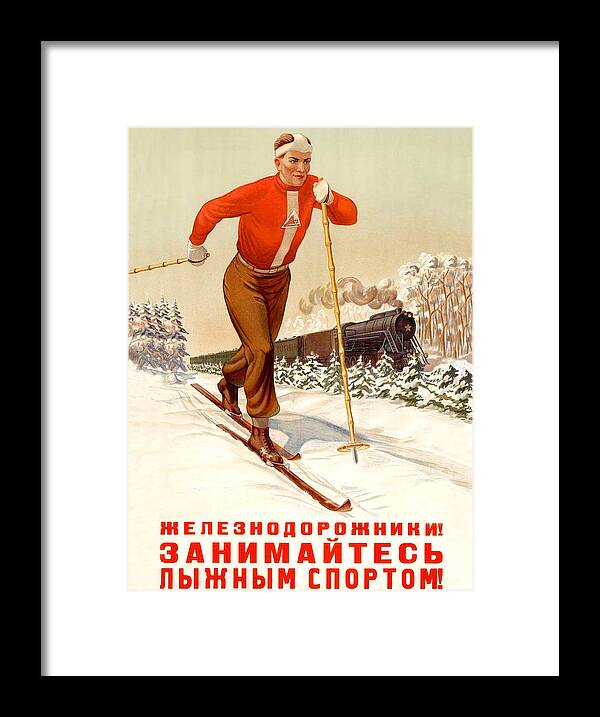 Soviet Propaganda Framed Print featuring the painting Soviet propaganda poster by Long Shot