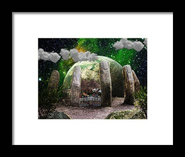 Space Carnival Framed Print featuring the digital art Space Carnival by Ally White