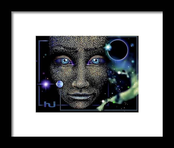 Space Citizen Framed Print featuring the painting Space Citizen by Hartmut Jager
