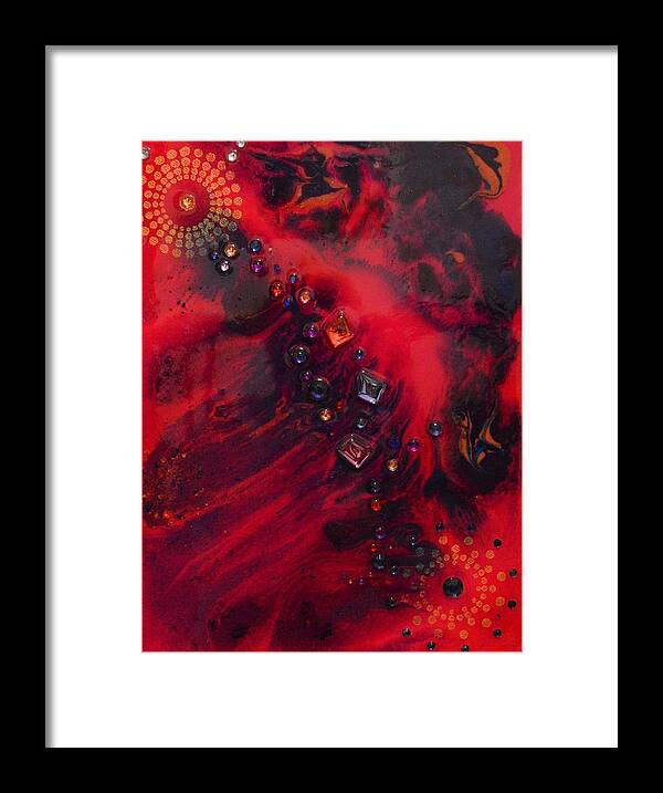 Space Framed Print featuring the painting Space Poppies by MiMi Stirn