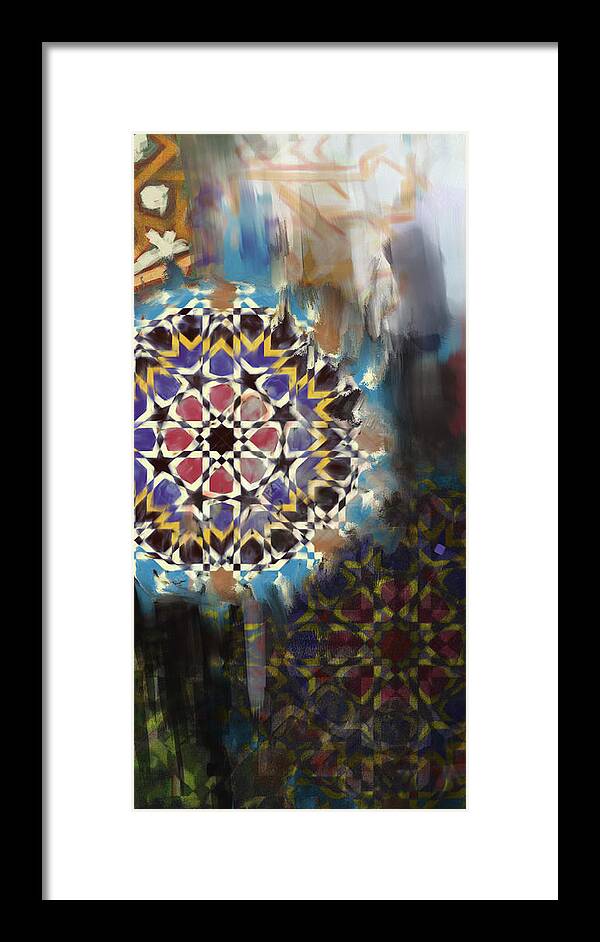 Motif Framed Print featuring the painting Spanish 167 2 by Mawra Tahreem