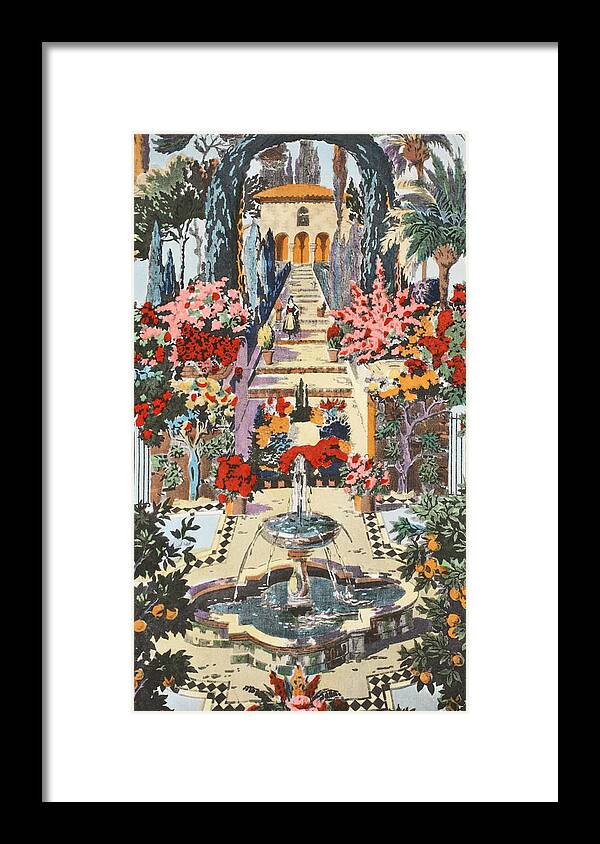 Moorish Framed Print featuring the painting Spanish garden by Harry Wearne