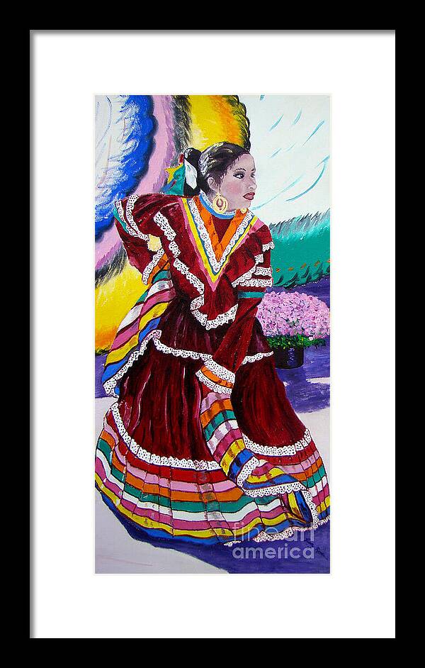 Spanish Girl Framed Print featuring the painting Spanish girl 2 of 2 by Lisa Rose Musselwhite