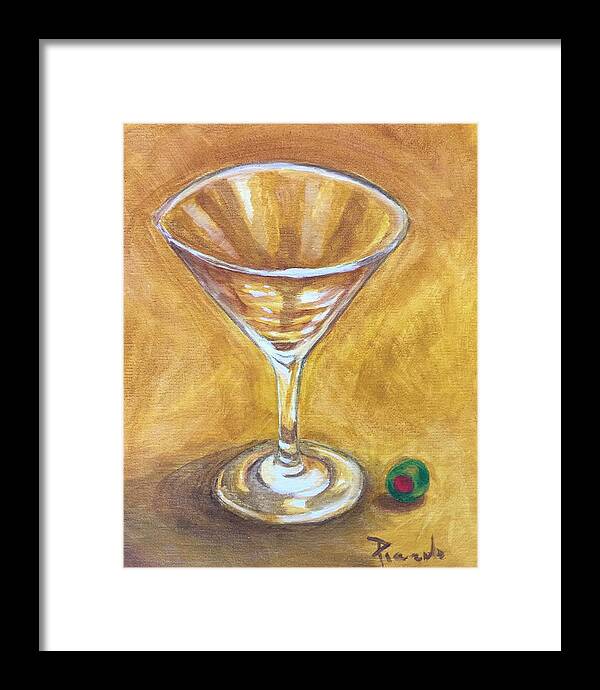 Martini Framed Print featuring the painting Martini Time by Holly Picano