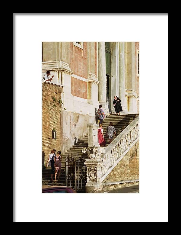 Steps Framed Print featuring the photograph Spanish Steps in Rome by Peggy Dietz