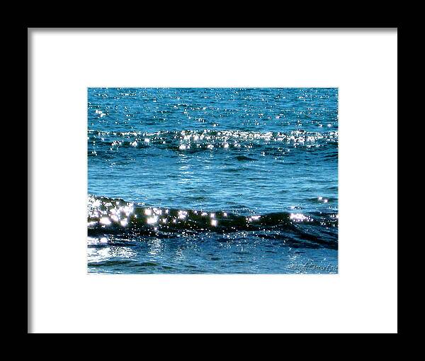 Water Framed Print featuring the photograph Sparkle Waves by Cindy Greenstein