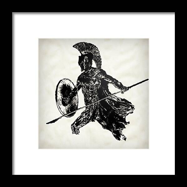 Spartan Warrior Framed Print featuring the painting Spartan Hoplite - 17 by AM FineArtPrints