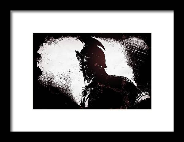 Spartan Warrior Framed Print featuring the painting Spartan Hoplite - 18 by AM FineArtPrints