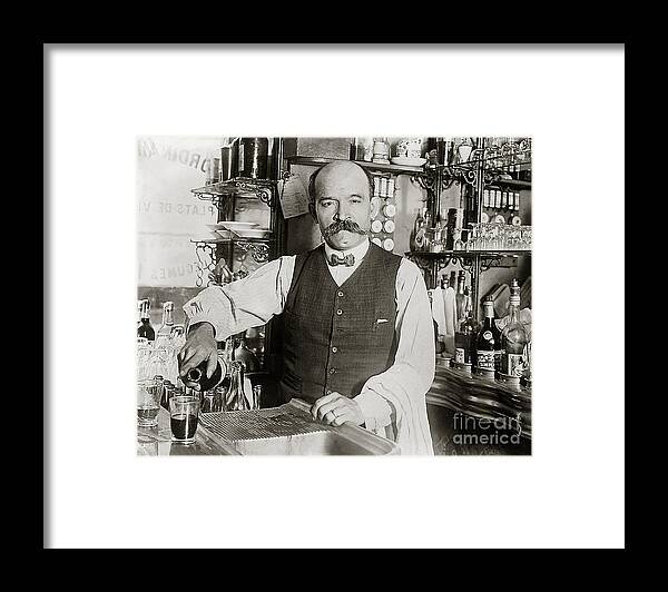 Prohibition Framed Print featuring the photograph Speakeasy Bartender by Jon Neidert