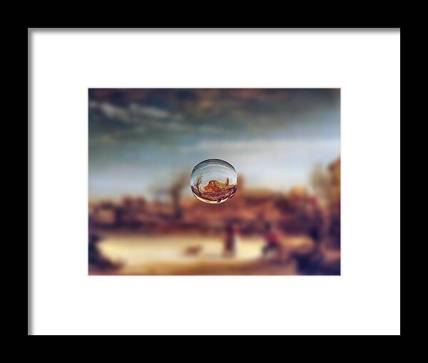 Abstract In The Living Room Framed Print featuring the digital art Sphere 14 Rembrandt by David Bridburg