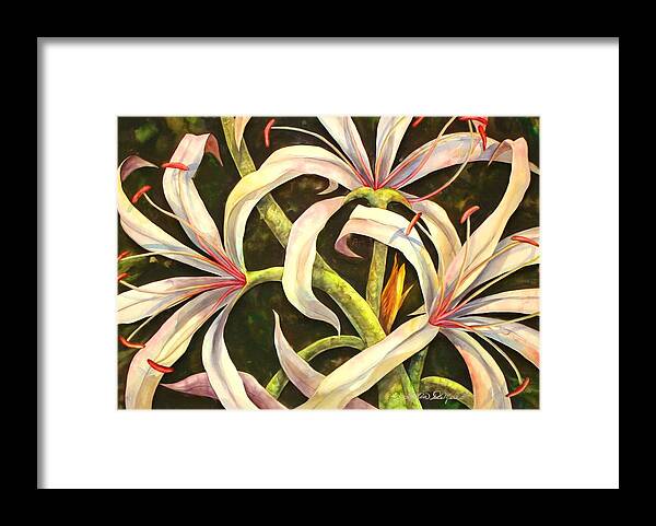 Lily Framed Print featuring the painting Spider Lily by Lelia DeMello