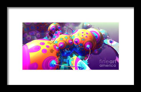Fractal Framed Print featuring the digital art Spiked Balloonacy by Jon Munson II