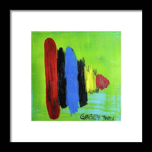 Green Framed Print featuring the painting Spinner by Gabby Tary