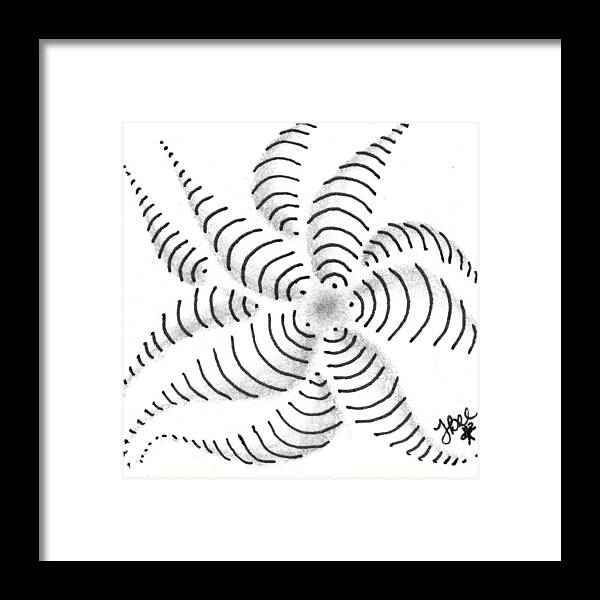 Zentangle Framed Print featuring the drawing Spinner by Jan Steinle