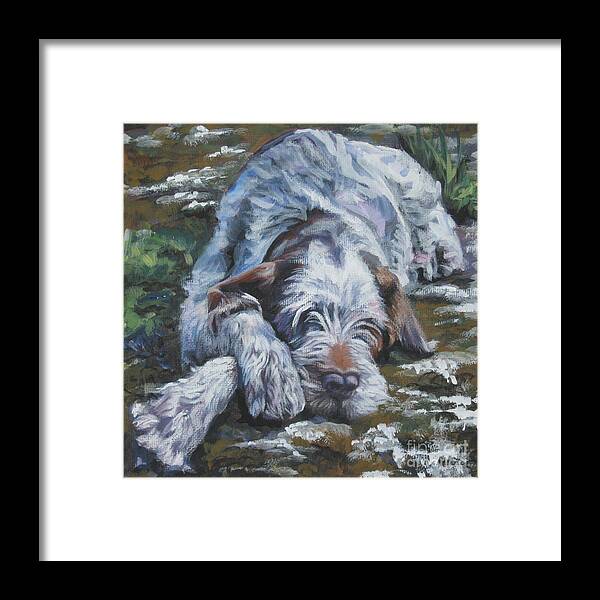 Spinone Italiano Framed Print featuring the painting Spinone Italiano by Lee Ann Shepard