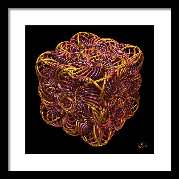 Abstract Framed Print featuring the digital art Spiral Box II by Manny Lorenzo