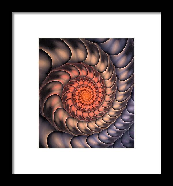 Spiral Framed Print featuring the digital art Spiral Shell by Anastasiya Malakhova
