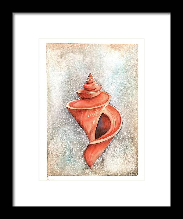 Seashell Framed Print featuring the painting Spiral Shell by Hilda Wagner