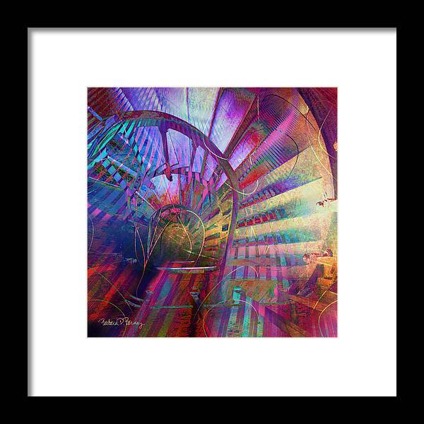 Spiral Framed Print featuring the digital art Spiral Staircase by Barbara Berney