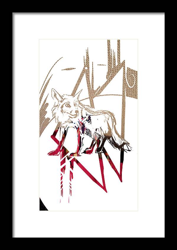  Framed Print featuring the painting Spirit Animal . Fox by John Gholson