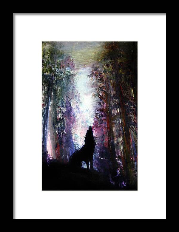 Wolf Framed Print featuring the painting Spirit Guide by Frank Botello