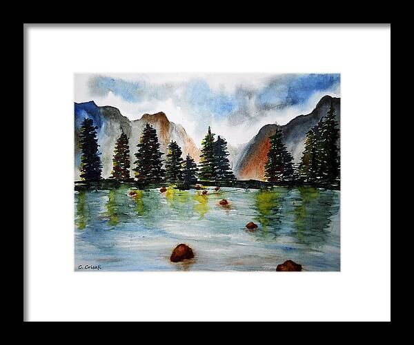 Watercolor Framed Print featuring the painting Spirit of Lark Rise by Carol Crisafi