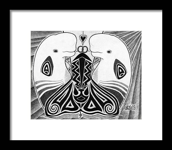 Drawing Framed Print featuring the drawing Spirit Of The Arctic by Barb Cote
