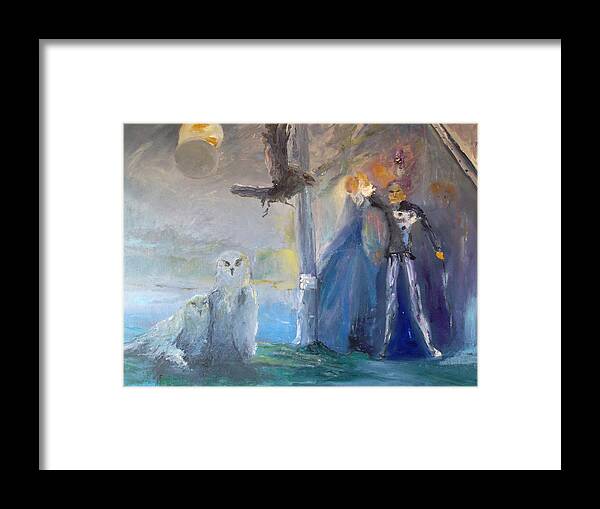 Mystical Framed Print featuring the painting Spirits in the Night by Susan Esbensen