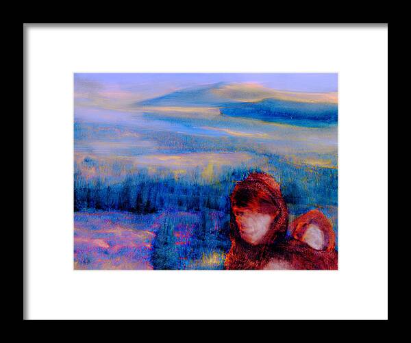  Framed Print featuring the painting Spirits Of The Sacred Land by FeatherStone Studio Julie A Miller