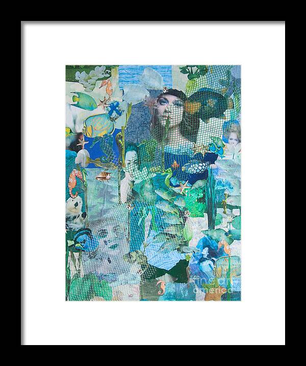 Sea Framed Print featuring the mixed media Spirits of the Sea by Sandy McIntire