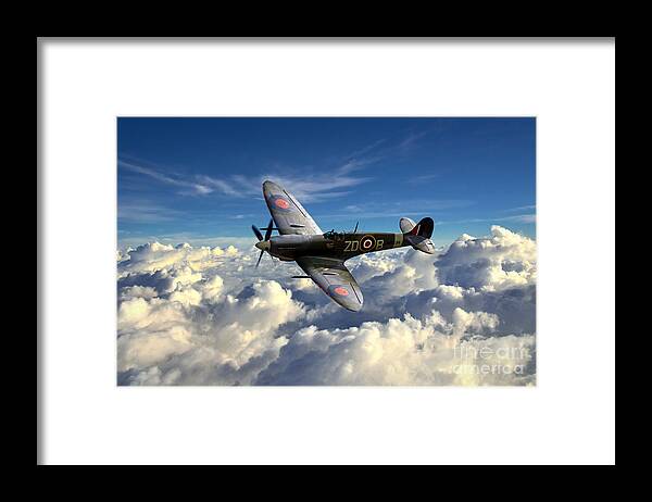 Supermarine Framed Print featuring the digital art Spitfire MH434 by Airpower Art