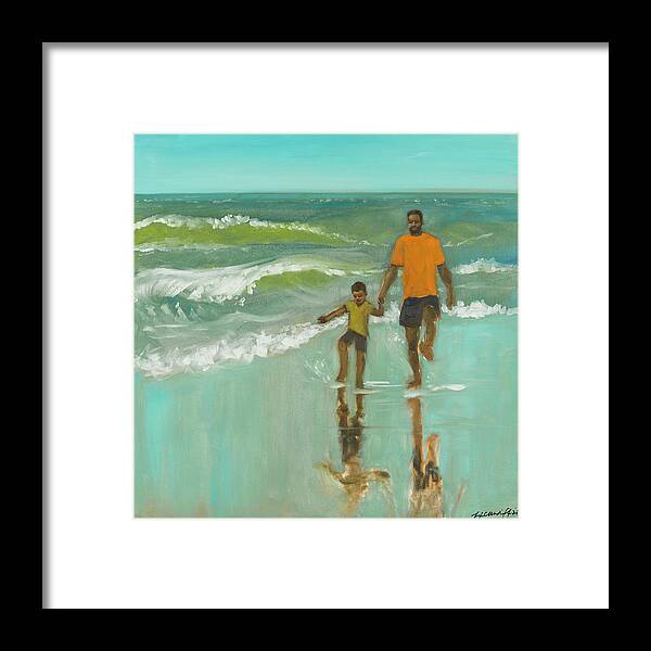 Beach Framed Print featuring the painting Splash by Laura Lee Cundiff