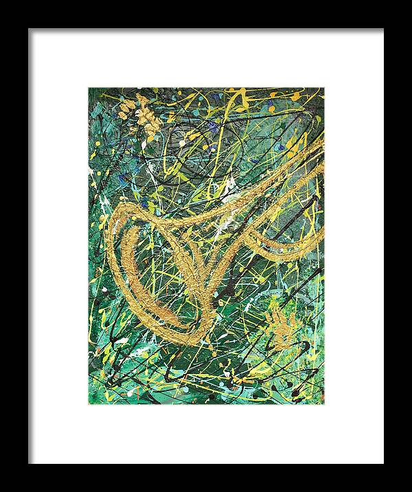 Brass Framed Print featuring the mixed media Splash of Brass 1 by Demitrius Motion Bullock