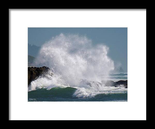 Splash Framed Print featuring the photograph Splash Oregon Coast by Scenic Edge Photography