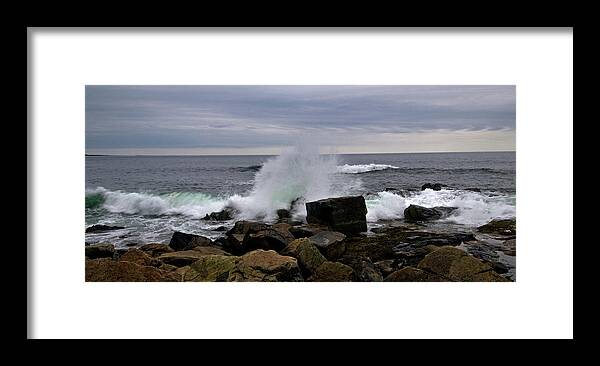 acadia National Park Framed Print featuring the photograph Splash by Paul Mangold