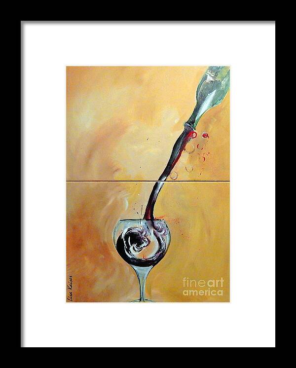 Wine Framed Print featuring the painting Splashing by Lisa Kaiser
