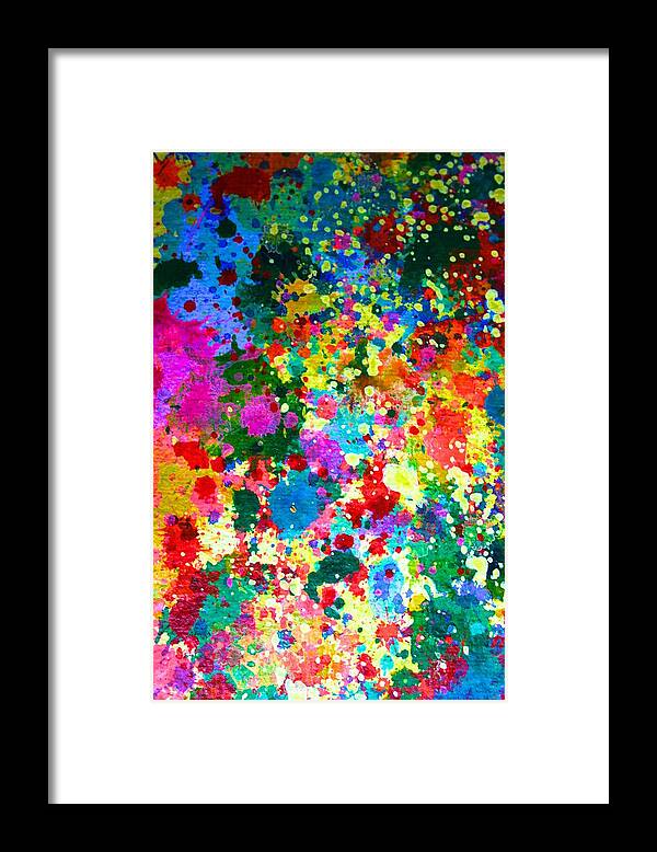  Framed Print featuring the painting Splattered Constellations by Polly Castor