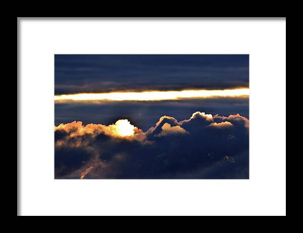 Abstract Framed Print featuring the photograph Split in The Cloud Leaking Light by Lyle Crump