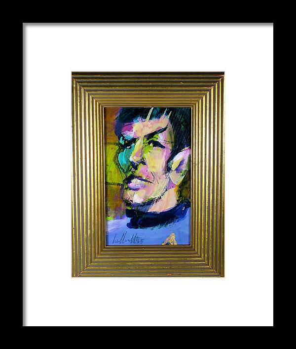 Mr. Spock Framed Print featuring the painting Spock by Les Leffingwell