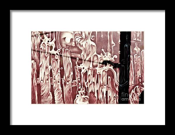 Graffiti Framed Print featuring the painting Spooky Surreal Graffiti Fence by Yurix Sardinelly